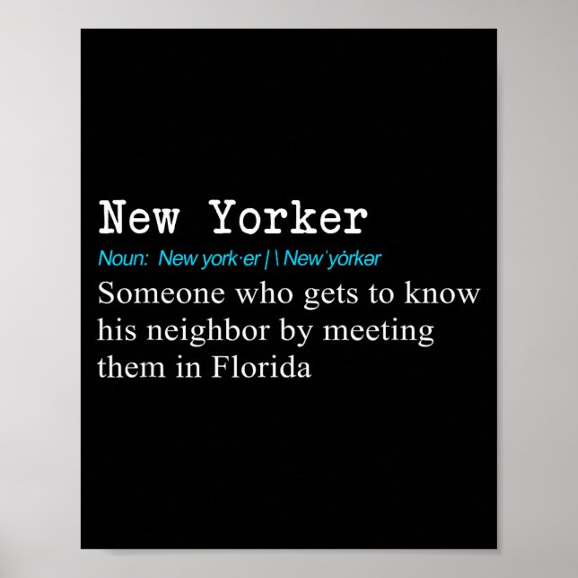 Funny New Yorker Dictionary Definition Gif  Poster (Front)