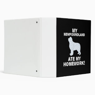 Funny Newfie My Newfoundland Ate My Homework Binder