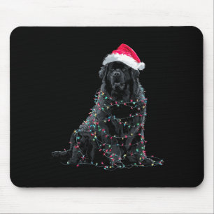 Funny Newfoundland Christmas Graphic Dog Lights Lo Mouse Pad