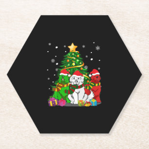 Funny Newfoundland Dog Christmas Best Gift Paper Coaster