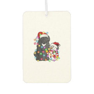 Funny Newfoundland Dog Christmas Tee Snowman Light Air Freshener