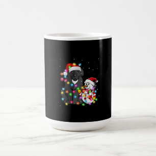 Funny Newfoundland Dog Christmas Tee Snowman Light Coffee Mug
