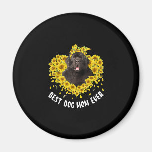 Funny Newfoundland Mom Loves Sunflower Mors Day Magnet