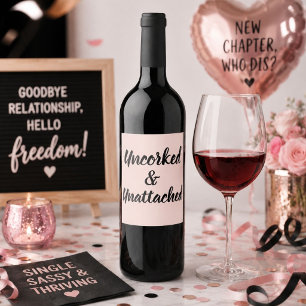 Funny Newly Single Break Up Divorce Party Wine Label
