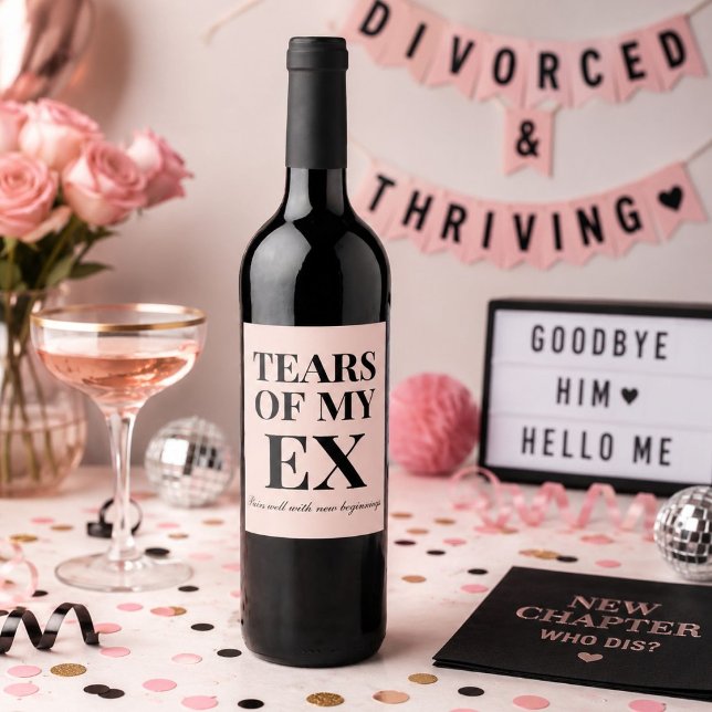 Funny Newly Single Break Up Divorce Party Wine Label (Funny Newly Single Break Up Divorce Party Wine Label)