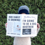 Funny Newspaper Big Brother Pregnancy Announcement<br><div class="desc">Make your big brother pregnancy announcement a funny and memorable event! Our newspaper-style design allows you to showcase photos and share the news in a unique way. With customizable templates, you can add your own personal touch to the announcement. Share the joy with family and friends with this fun and...</div>