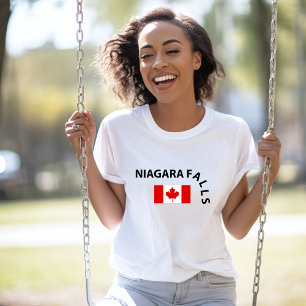 Funny Niagara Falls Waterfall Canadian Flag T-Shirt