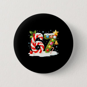 Funny Nice Naughty 6 7 Christmas 67 Meme Xmas Boys 2 Inch Round Button
