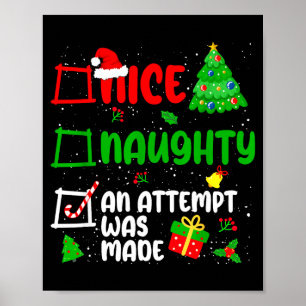 Funny Nice Naughty An Attempt Was Made List Xmas S Poster