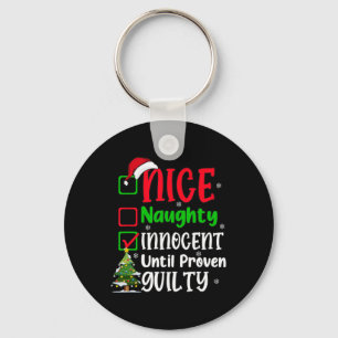 Funny Nice Naughty Innocent Christmas Xmas Adults Keychain