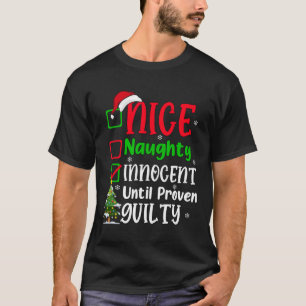 Funny Nice Naughty Innocent Christmas Xmas Adults  T-Shirt