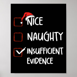 Funny Nice Naughty Insufficient Evidences Christma Poster