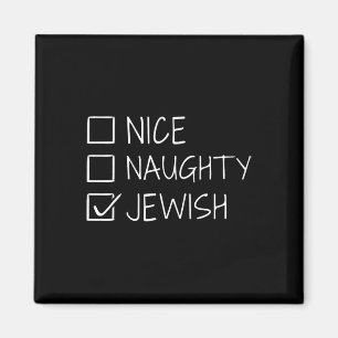 Funny Nice Naughty Jewish For Hanukkah Hebrew Chri Magnet