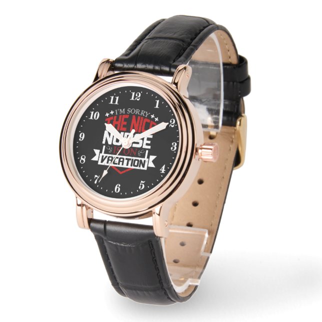 Funny nice Nurse word art  Watch (Angle)