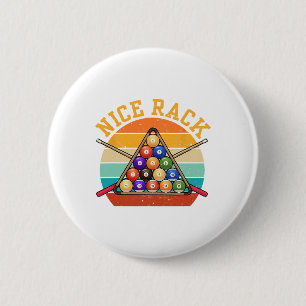 Funny Nice Rack Billiards Player Pool Triangle 2 Inch Round Button