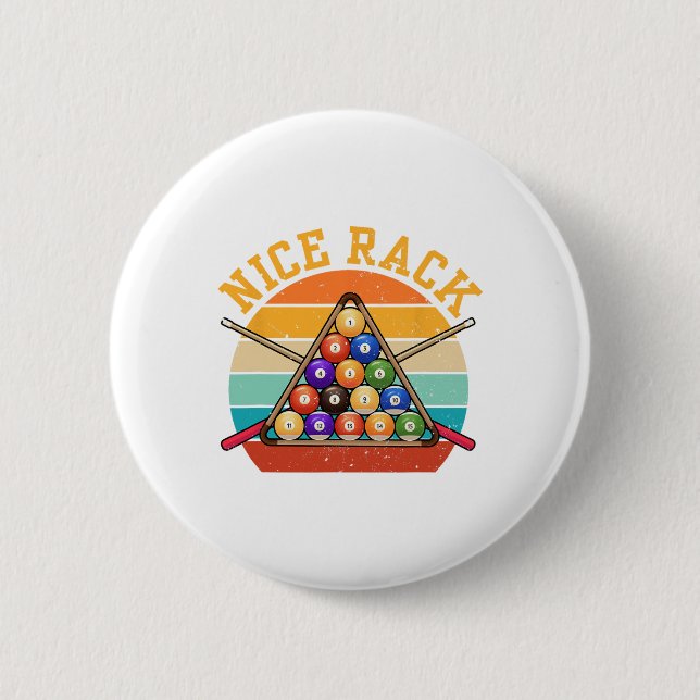 Funny Nice Rack Billiards Player Pool Triangle - C 2 Inch Round Button (Front)