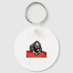 Funny Nice Rack Bulldog Pool Billiards For Men Wom Keychain