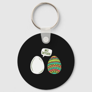 Funny Nice Tatoos Eggs Easter Day Egg Painting Hun Keychain