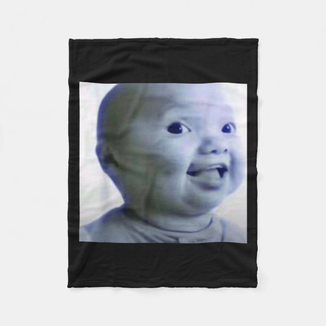 Funny Niche Baby Gen Z Meme Ai Viral Giggling Ai L Fleece Blanket (Front)