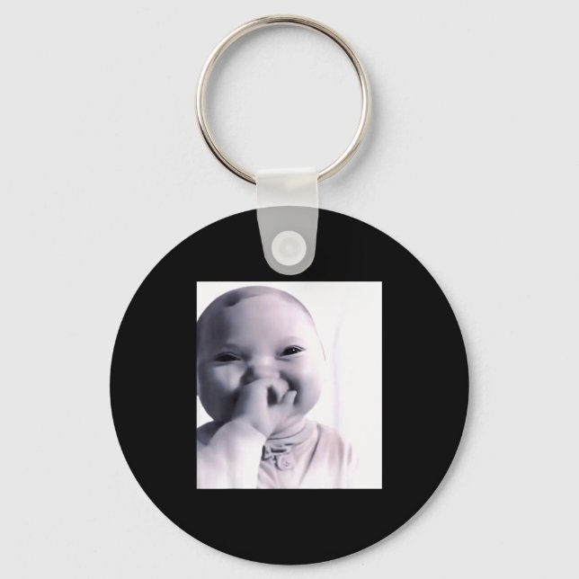Funny Niche Baby Gen Z Meme Ai Viral Giggling Ai L Keychain (Front)