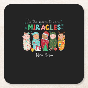 Funny Nicu Nurse Nurse Appreciation Christmas Square Paper Coaster