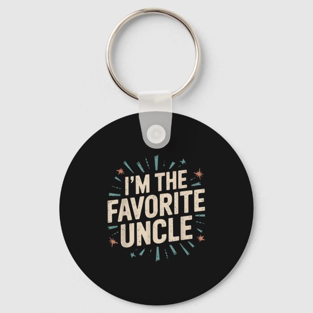 Funny Niece Nephew Cool Uncle Im The Favourite Unc Keychain (Front)