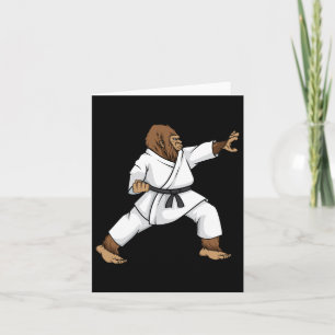 Funny Ninja Bigfoot Doing Karate With Samurai Desi Card