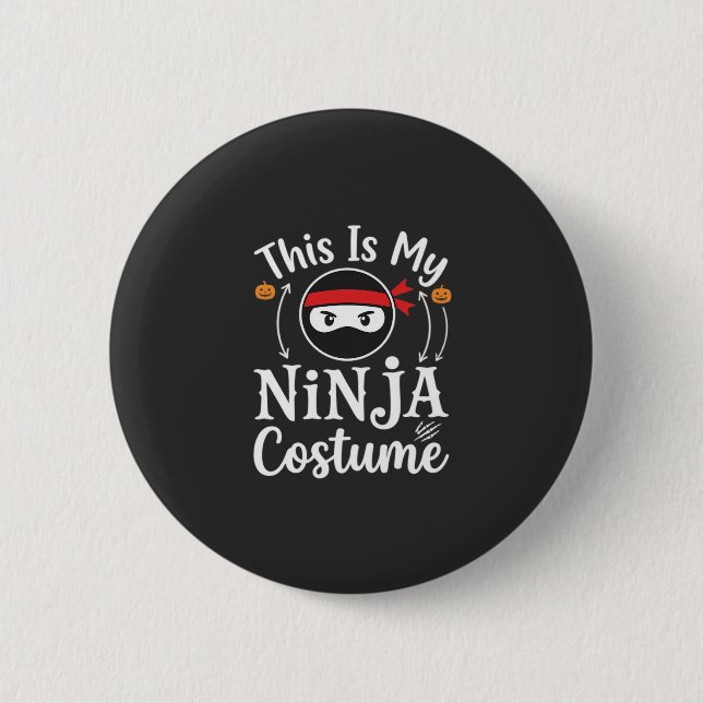 Funny Ninja Costume Halloween Design_1 2 Inch Round Button (Front)