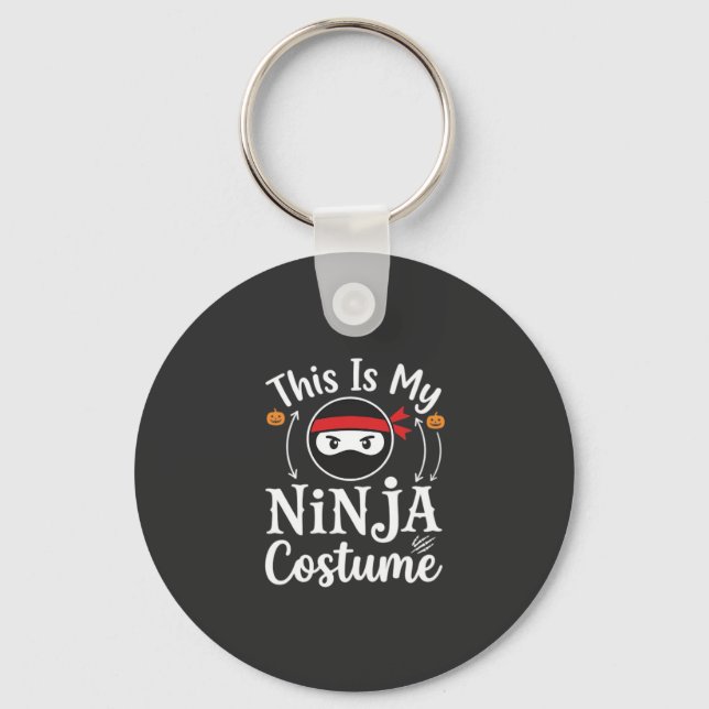 Funny Ninja Costume Halloween Design_1 Keychain (Front)