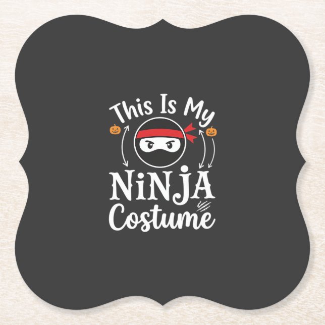 Funny Ninja Costume Halloween Design_1 Paper Coaster (Front)