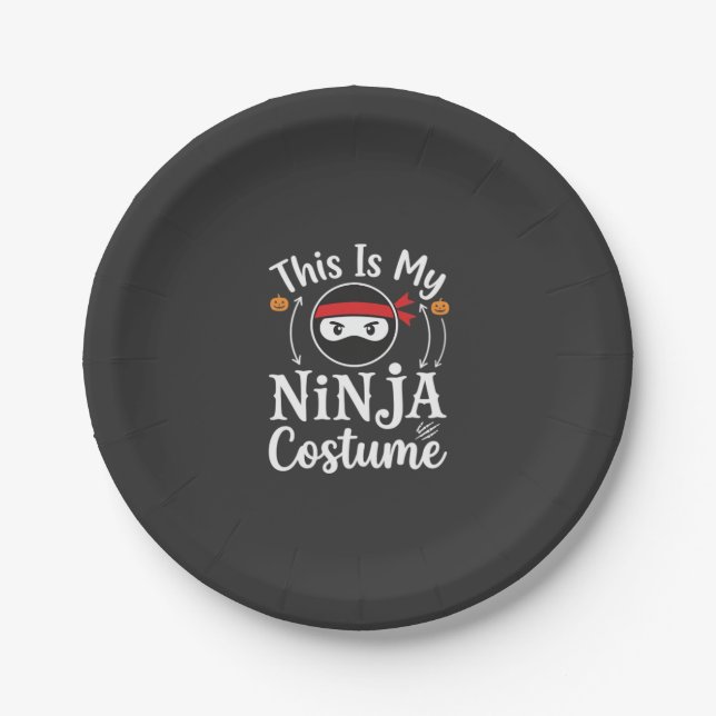 Funny Ninja Costume Halloween Design_1 Paper Plate (Front)