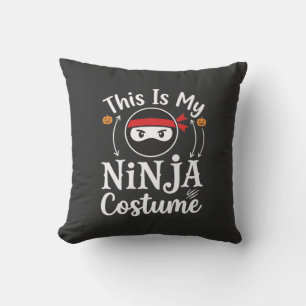 Funny Ninja Costume Halloween Design_1 Throw Pillow