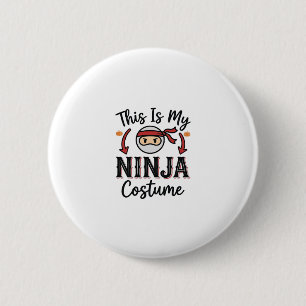 Funny Ninja Costume Halloween Vector Design_1 2 Inch Round Button