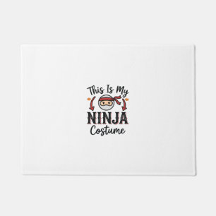 Funny Ninja Costume Halloween Vector Design_1 Doormat