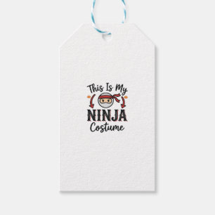 Funny Ninja Costume Halloween Vector Design_1 Gift Tags