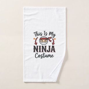 Funny Ninja Costume Halloween Vector Design_1 Hand Towel