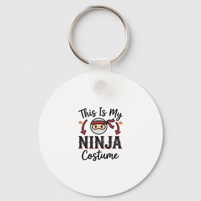 Funny Ninja Costume Halloween Vector Design_1 Keychain (Front)