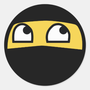 funny ninja emoji classic round sticker