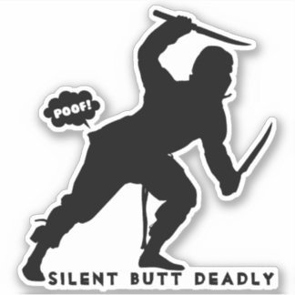 funny ninja fart joke silent but deadly sticker