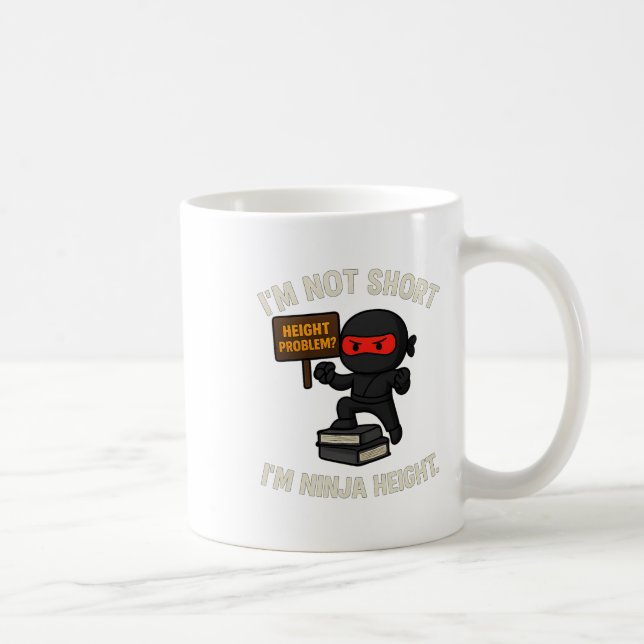 Funny Ninja Height Martial Arts Boxing Design  Coffee Mug (Right)