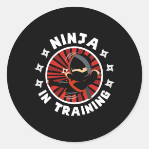 Funny Ninja In Training Karate Lover Martial Arts  Classic Round Sticker