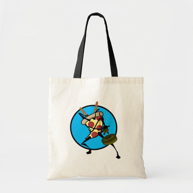 FUNNY NINJA PIZZA SHOPPING TOTE BAG (Front)