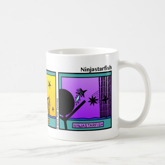 Funny Ninja Starfish Stickman Mug - 103 (Right)