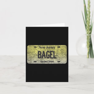 Funny Nj State Vanity License Plate Bagel Card