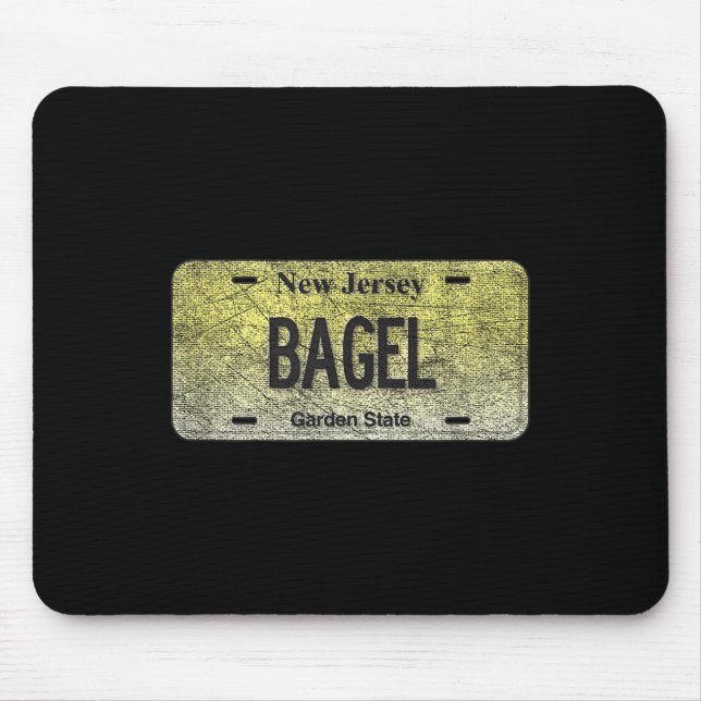 Funny Nj State Vanity License Plate Bagel  Mouse Pad (Front)