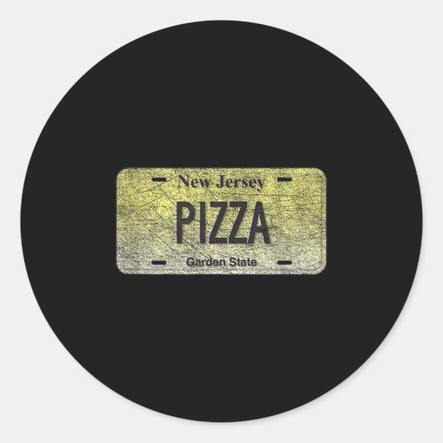 Funny Nj State Vanity License Plate Zza  Classic Round Sticker (Front)