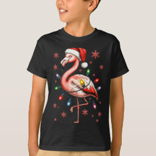 Funny Nk Flamingo Christmas Tree Lights Xmas Snowf T-Shirt
