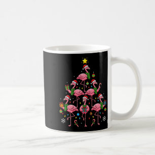 Funny Nk Flamingo Christmas Tree Santa Hats Holida Coffee Mug