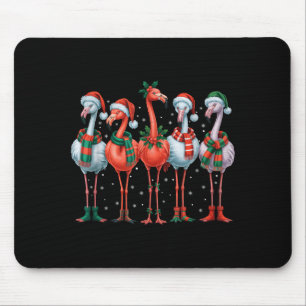 Funny Nk Flamingos Merry Christmas Tree Xmas Snowf Mouse Pad