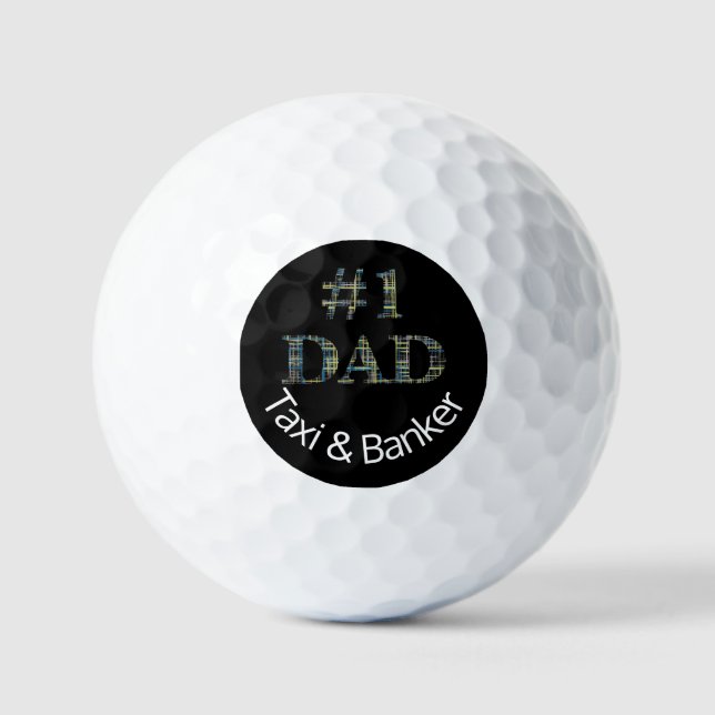 Funny No. 1 Dad Personalized Father’s Day Golf Balls (Front)
